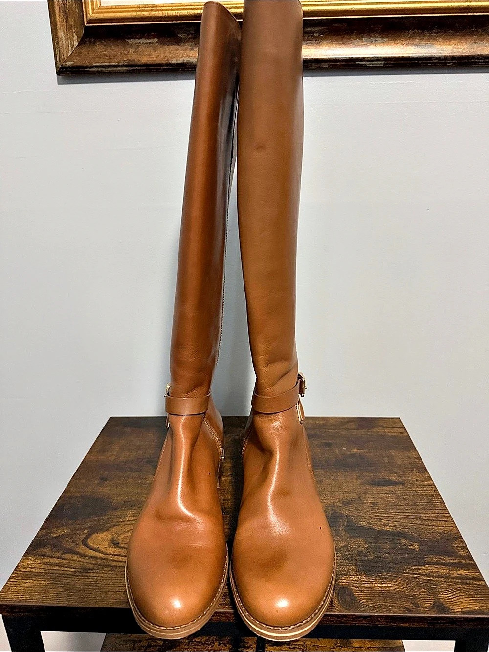 Michael Kors Rory Leather Riding Boot Brown